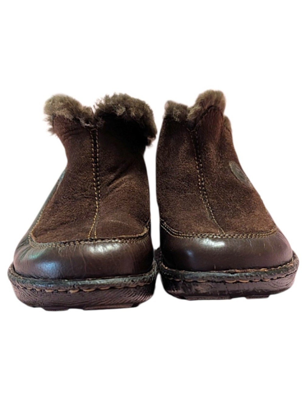 Born Brown Faux Fur Lined Mule Clogs - Picture 4 of 9